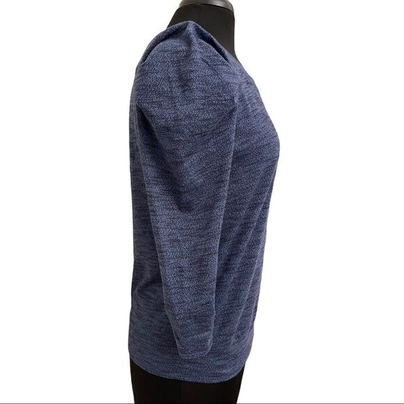 Free People Puff Sleeve Heathered Blue Tee Sz S - Picture 5 of 11